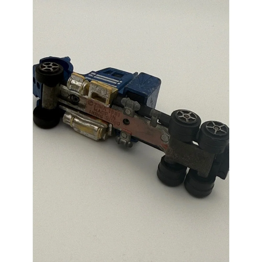 Vintage 1981 Zima Diecast Semi Truck Cab Blue 1/64 Scale Made in Hong Kong Toy